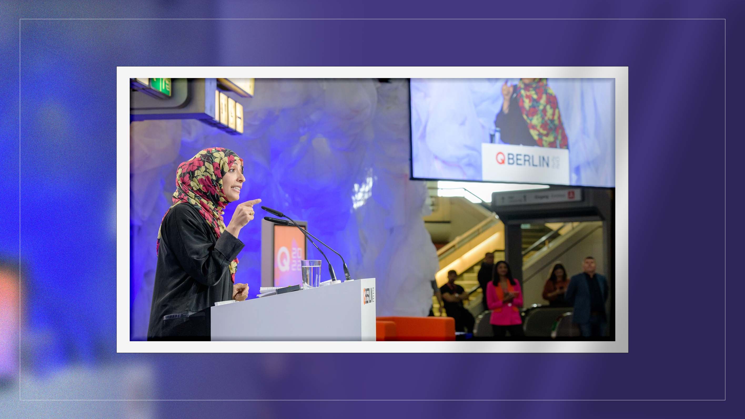 Tawakkol Karman gives speech at Berlin International Conference’s opening session